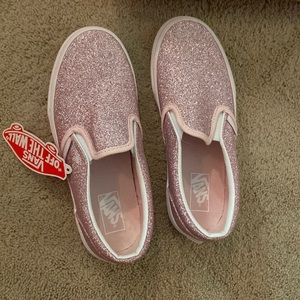 Brand new pink glitter vans with tag for kids